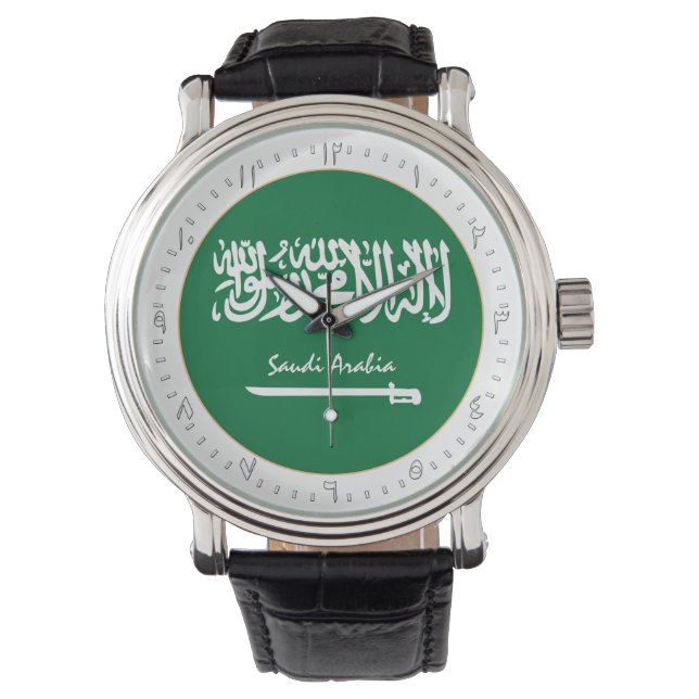 Saudiarabiens Flagga trendig mode /design Armbandsur (Framsida)