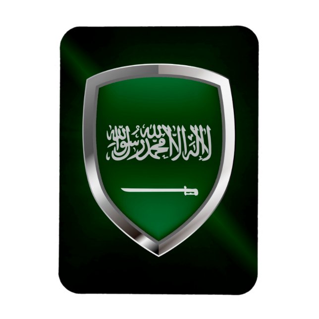 Saudiarabiens metallemblem magnet (Vertikal)