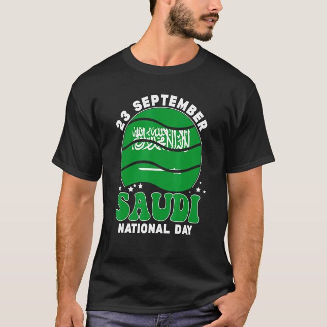 Saudiarabiens nationaldag 2022 Saudiarabien T Shirt (Framsida)