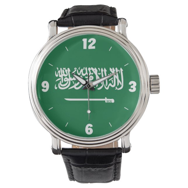 Saudiarabiens nationella Flagga Patriotic Armbandsur (Framsida)