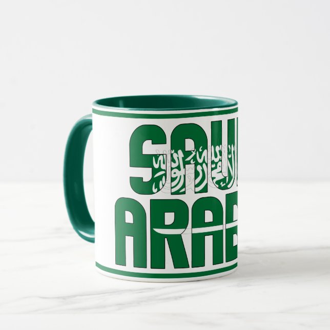 Saudiarabiens nationella Flagga Patriotic Coffee Mugg (Framsida vänster)