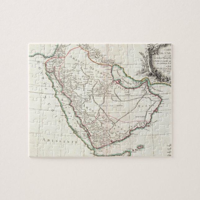 Saudiarabiens vintage Karta (1771) Pussel (Horisontell)