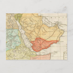 Saudiarabiens vintage Karta (1780) Vykort