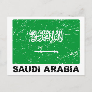 Saudiarabiens Vintageflagga Vykort