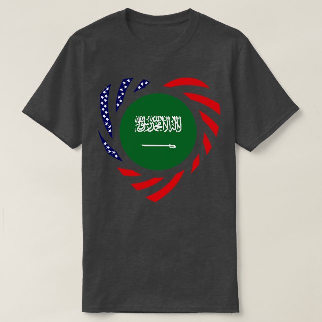 Saudiarabisk amerikansk multinationell patriot Fla T Shirt (Design framsida)