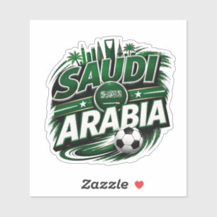 Saudiarabisk fotbollsfan Grön fotbollssupporter Klistermärken