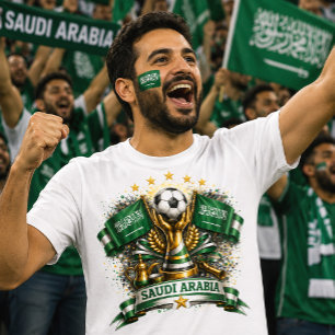 Saudiarabisk Fotbollsfan Saudi Fotboll Världscupen T Shirt