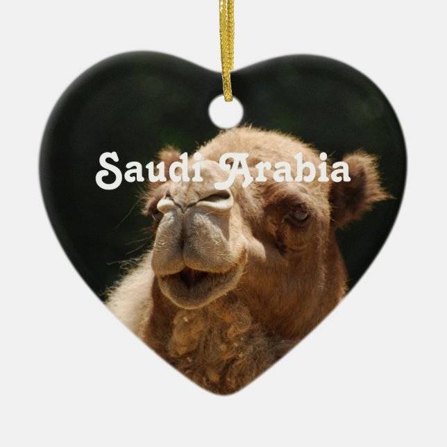 Saudiarabisk kamel julgransprydnad keramik (Framsidan)