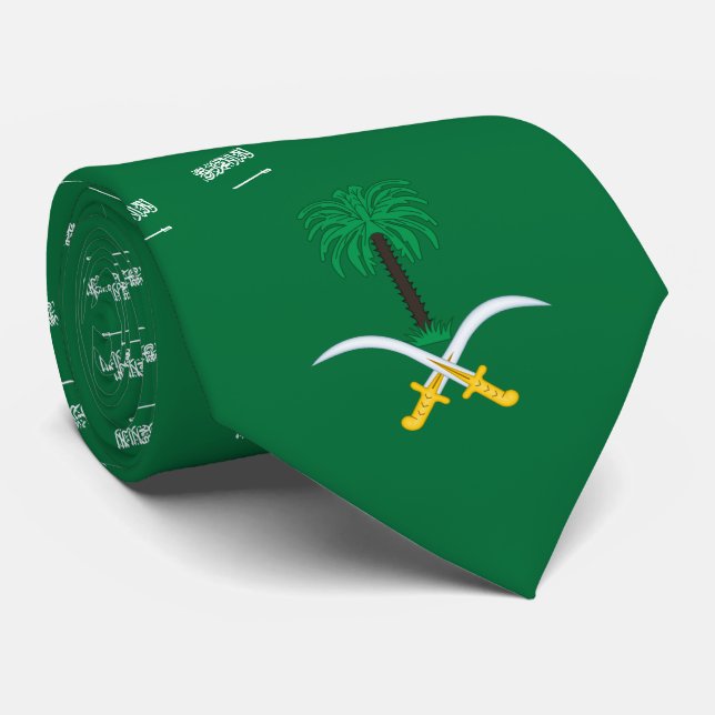 Saudiarabiska Flagga & Emblem, Saudiarabiens Flagg Slips (Rullad)
