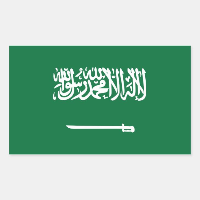 Saudiarabiska flagga Stickers Rektangulärt Klistermärke (Framsida)