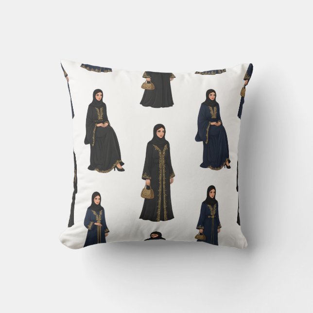 Saudiarabiska kvinnor i Abayas Kudde (Framsida)