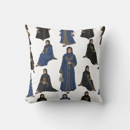 Saudiarabiska kvinnor i Colorful Abayas Mönster Kudde