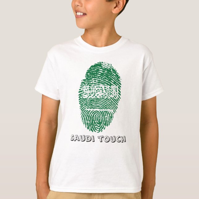 Saudierhandlag identifierar med fingeravtryck tee shirt (Framsida)