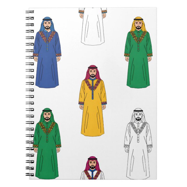 Saudiskt kulturarv Manlig Thobe Anteckningsbok (Framsidan)