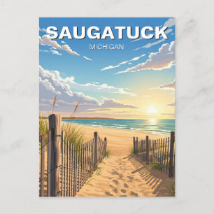 Saugatuck Beach Michigan Travel Vykort