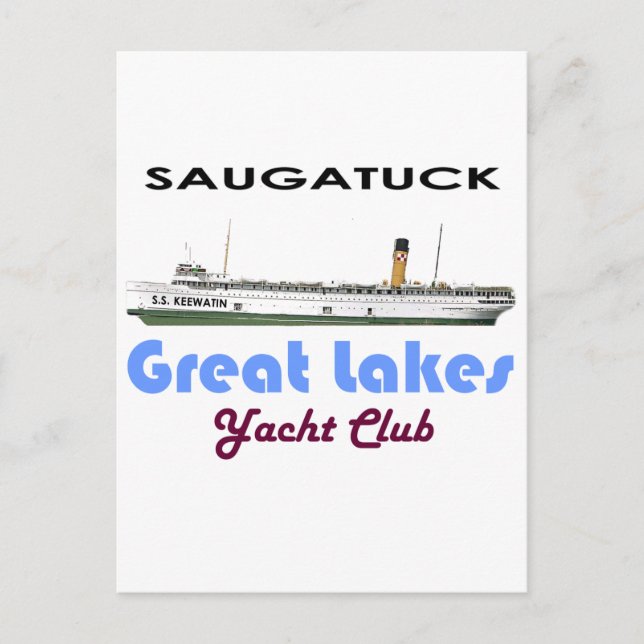 Saugatuck Douglas Michigan Yacht Klubb Underbar Sj Vykort (Framsida)