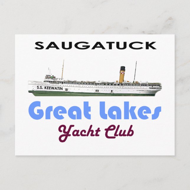 Saugatuck Douglas Michigan Yacht Klubb Underbar Sj Vykort (Framsida)