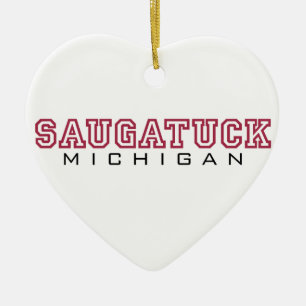 Saugatuck MI - Brev Julgransprydnad Keramik