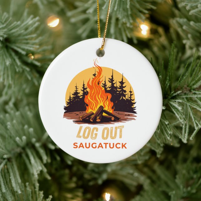 Saugatuck Michigan Läggereld Julgransprydnad Keramik (Träd)