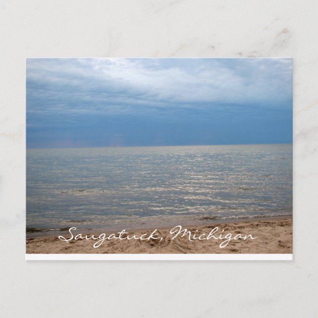 Saugatuck Michigan oval strandvykort Vykort (Framsida)