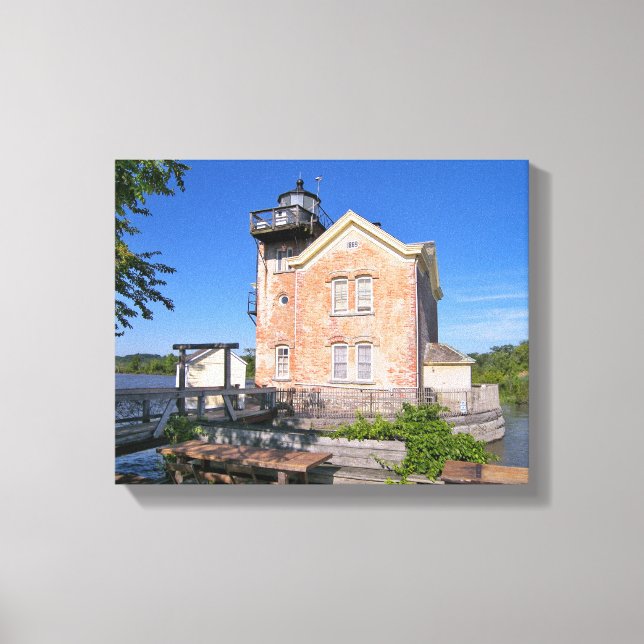 Saugerties Lighthouse, Hudson River New York Canvastryck (Framsida)