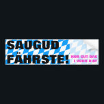 Saugud fahren Rosa Bildekal<br><div class="desc">Bayern Aufkleber für das Auto,  mit weiß blauen im Hintergrund</div>