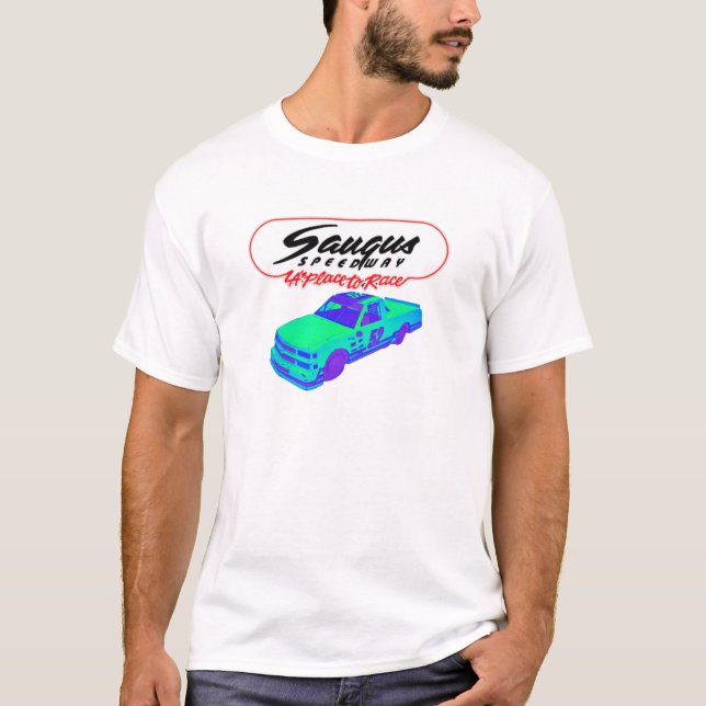 Saugus speed-way supertrucksljus T shirt (Framsida)