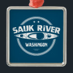 Sauk River Washington Kayaking Julgransprydnad Metall<br><div class="desc">Saukfloden är en biflod av Skagitfloden,  ungefär 45 sjömil lång,  i nordvästra Washington. Det dränerar ett område av det stora Cascade-området i Puget Ljud norr om Seattle.</div>