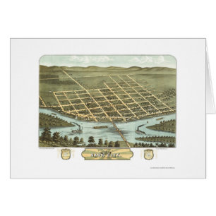 Sauk stad, panorama- karta för WI - 1870 Hälsningskort