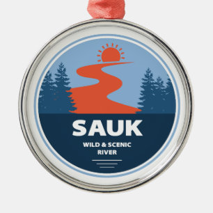 Sauk-Vilden och floden Washington Julgransprydnad Metall