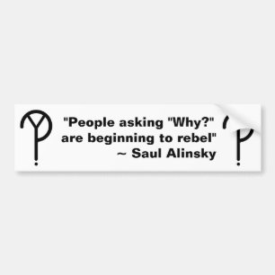 Saul Alinsky därför? Bildekal