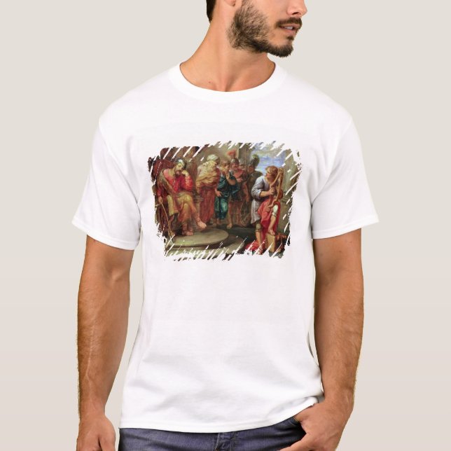Saul som lyssnar till David som leker harpan Tee Shirt (Framsida)