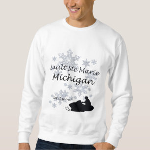 Sault Ste Marie Michigan Snowmobile Snö Kids Lång Ärmad Tröja