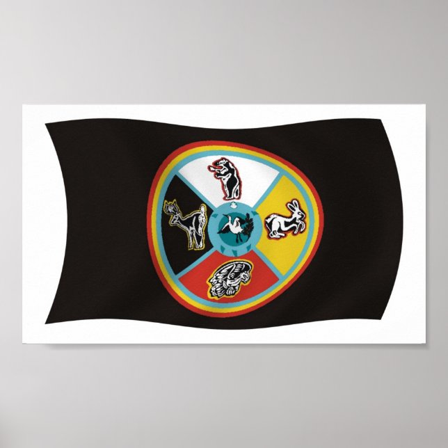 Sault Ste. Marie Tribe Flag Postertryck Poster (Framsidan)