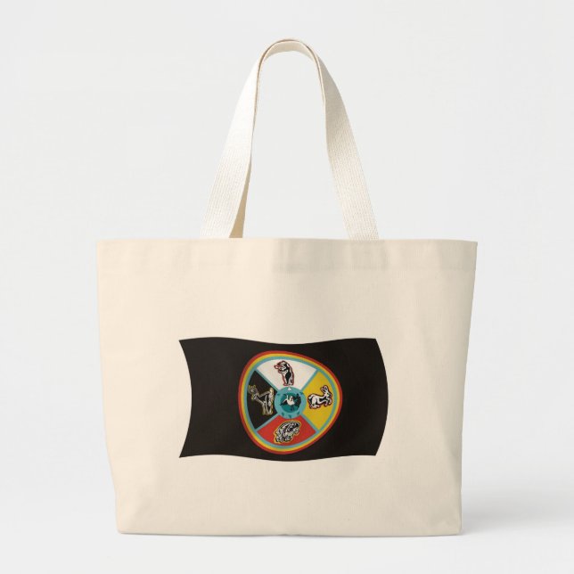 Sault Ste. Marie Tribe Flagga Tote Bag Jumbo Tygkasse (Framsidan)