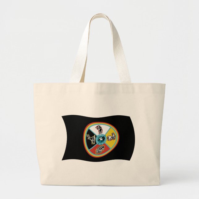 Sault Ste. Marie Tribe Flagga Tote Bag Jumbo Tygkasse (Framsidan)