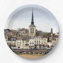 Saumur River Bank Scene Papprare Tallrikar