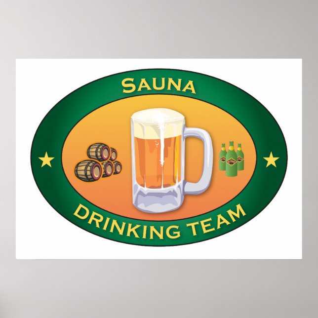 Sauna Drinking Team Poster (Framsidan)