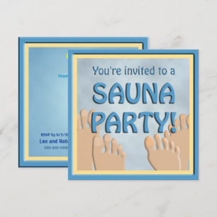 Sauna Party Funny Feet Cute-inbjudan Inbjudningar