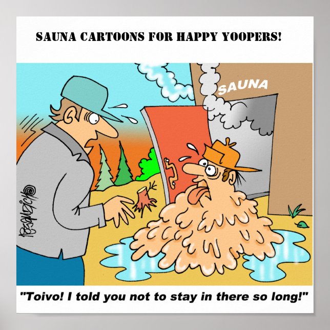 Sauna-Tecknaden Poster med Toivo & Eino (Framsidan)