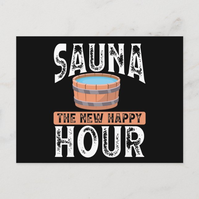 Sauna the new happy hour vykort (Framsida)