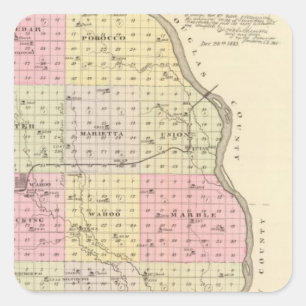 Saunders County, Nebraska Fyrkantigt Klistermärke