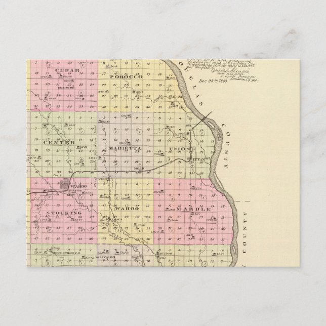 Saunders County, Nebraska Vykort (Framsida)