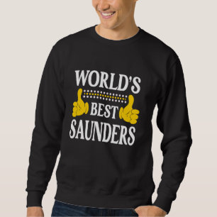 Saunders Surname Team Family Efternamn World's Bes Lång Ärmad Tröja