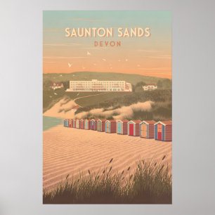 Saunton Sands Devon Resemålningaffisch Poster