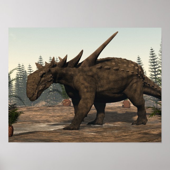 Sauropelta dinosaur - 3D rendering Poster (Framsidan)