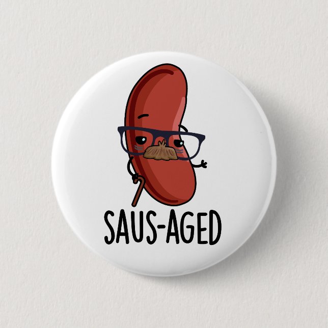 Saus-åldras Funny Old Sause Puns Knapp (Framsida)