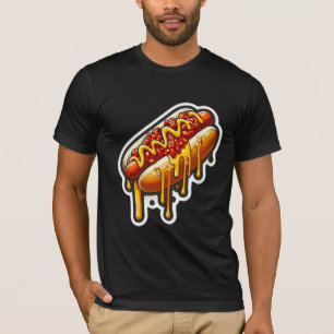SAUSAGE-CHILI CHEESE HETT HUND 4 T SHIRT