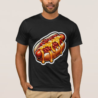 SAUSAGE-CHILI CHEESE HETT HUND 5 T SHIRT