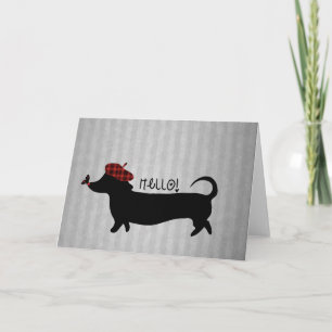 Sausage Dog Greeting Card Kort